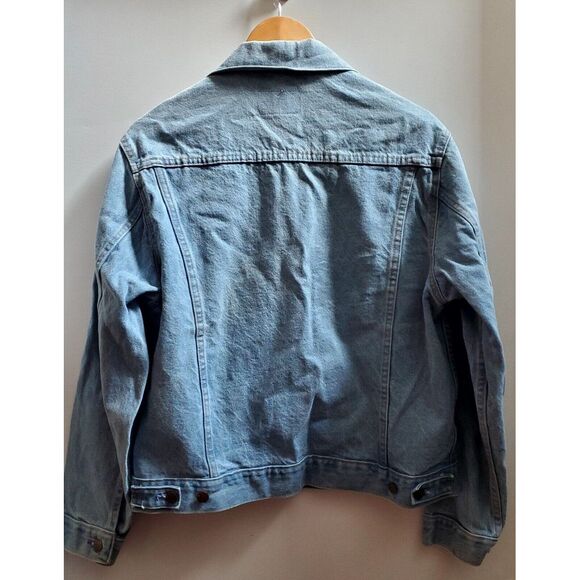 VTG Roebucks Jean Jacket 46 REG Denim 80's Light Wash Copper Buttons 100% Cotton - Picture 4 of 9